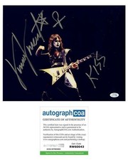 KISS Vinnie Vincent Signed Autographed 11x14 Photo V Guitar Exact Proof