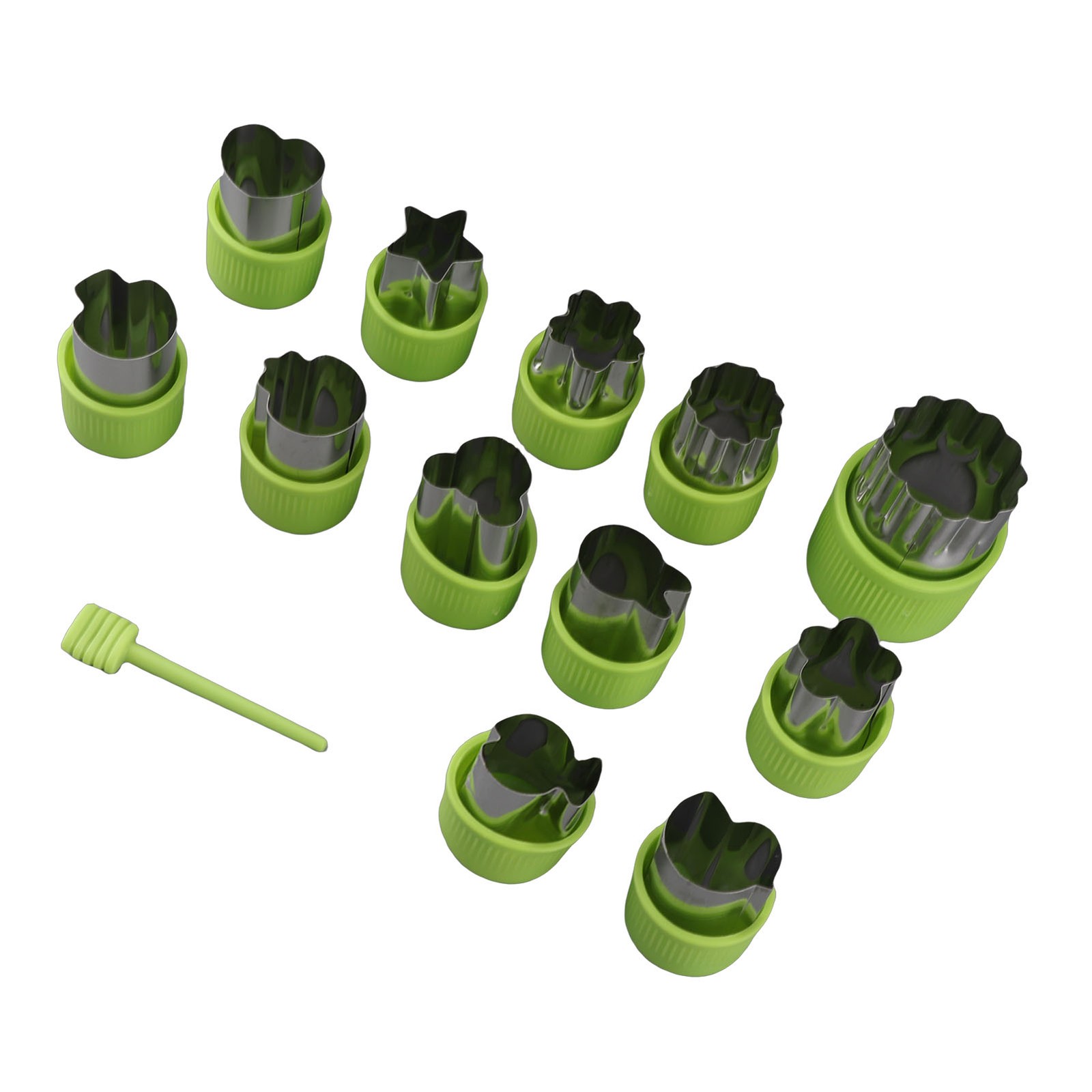 12PCS Cookie Cutters Set Biscuit Mould Stainless Steel Vegetable Fruit Cutters