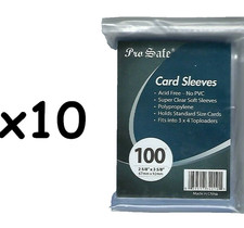 1000 Pro-Safe Standard Size Clear Card Penny Sleeves 2 5/8 x 3 5/8 67mm x 92mm 