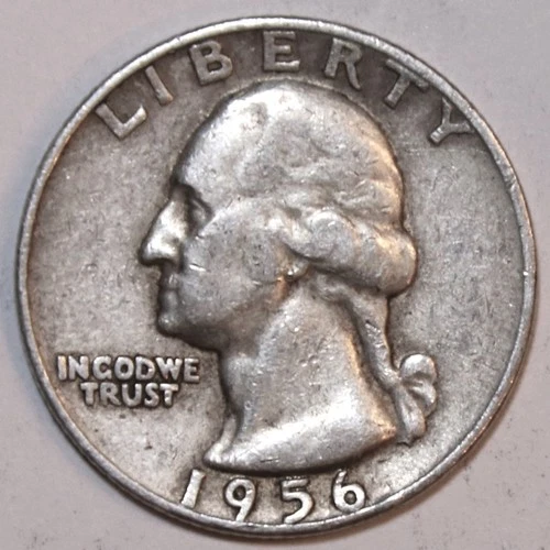 1956-D Washington Quarter - 90% Silver - Very Fine - #0982EA