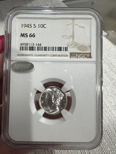 1945-S Mercury Dime 10c Coin MS66 NGC