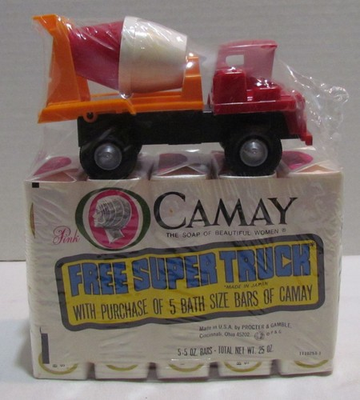 #ad #ad 1970s Camay Soap Sealed Pack with Funmates Super Cement Truck Attached $14.99