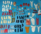 VINTAGE BARBIE ACCESSORIES LOT, KEN 125 PCS MATTEL 1960'S, DICKIE