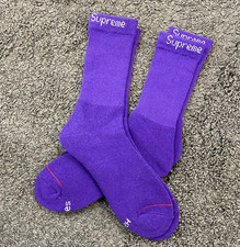 Supreme x Hanes Crew Socks 4 Pack Purple Mens 6-12 - New Streetwear - SALE