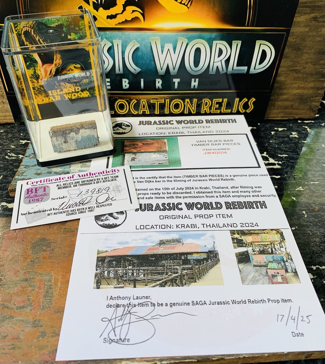 Jurassic World Rebirth Van Dijks Authentic Interior Bar Wood | eBay