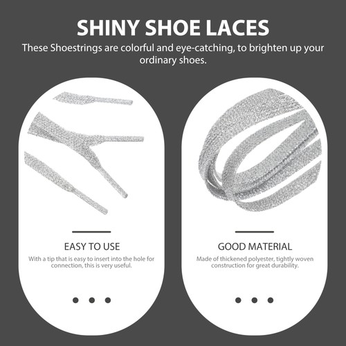 5 pares de cordones planos de encaje con brillo de metal para zapatos deportivos cordones luminosos - Imagen 7 de 12