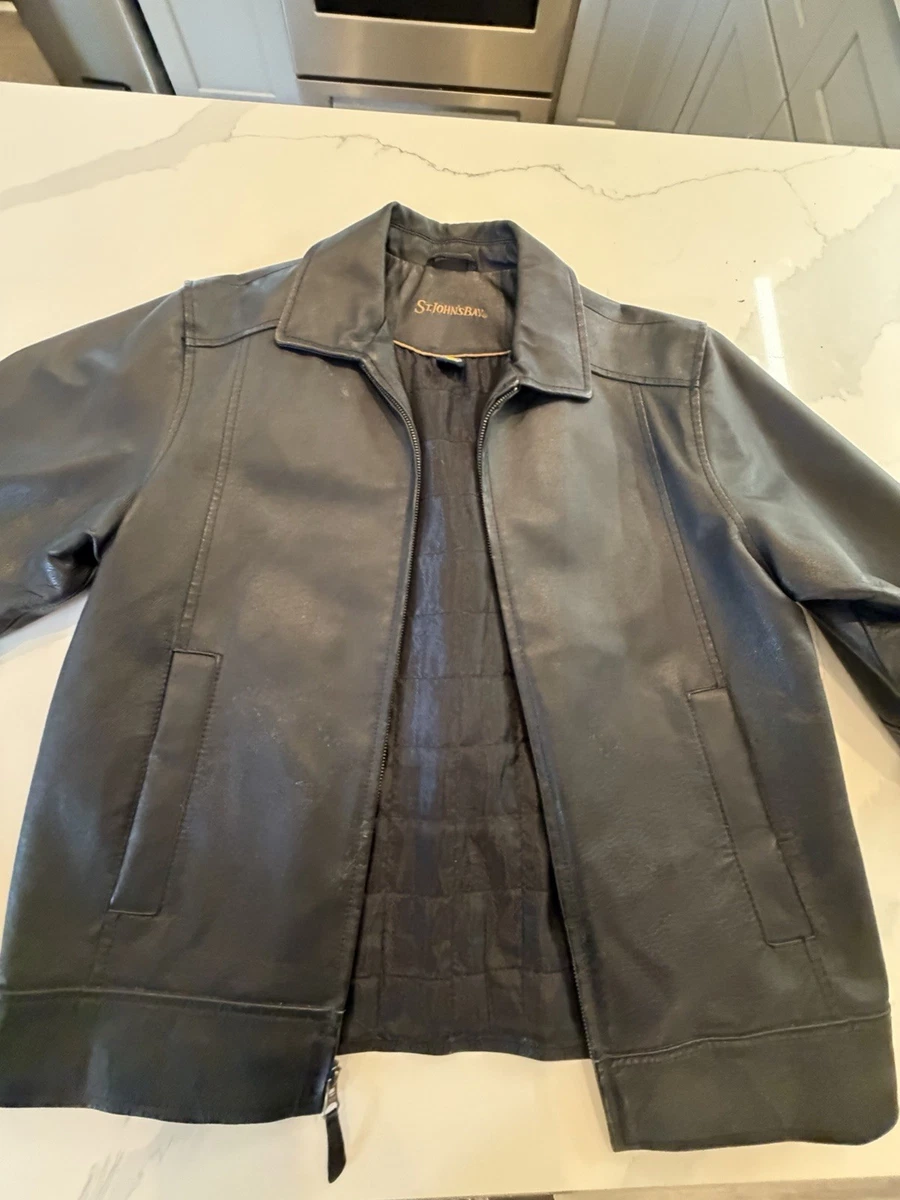 St. John's Bay Leather Outer Shell Black Coats, Jackets & Vests