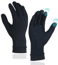 Full Finger Copper Arthritis Compression Gloves Touch Screen Copper Gloves