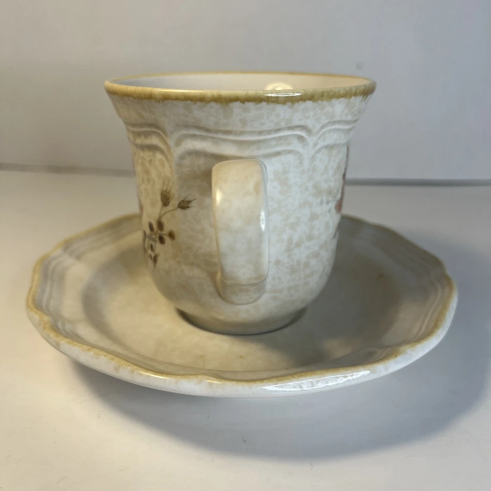 Platillo taza café té flores de paja Mikasa Country Charm (4 juegos) Japón MG15 Foto 4 de 4