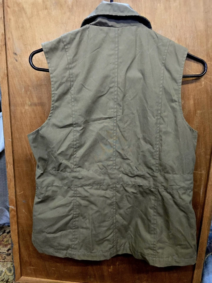 Vtg Filson Co Tin Cloth Field Vest Womens Button Tan Khaki USA M - Image 2 of 4