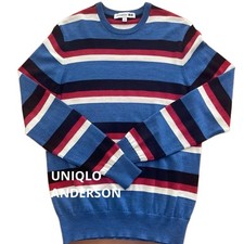 UNIQLO JW Anderson Striped Knit Sweater S Blue Red White Black Lightweight