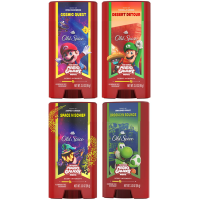 Old Spice Super Mario Deodorant 4 Pack Limited Edition Mario Luigi