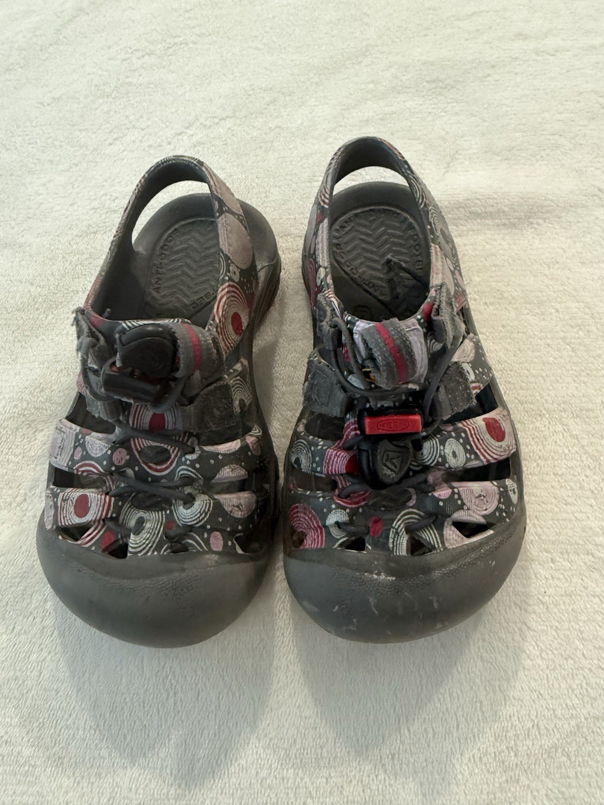 Sandali in gomma impermeabili KEEN SUNPORT bambina taglia 10 grigio rosa punta chiusa