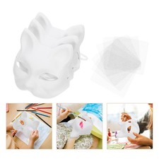 3 Sets Handmade Blank Mask Cat Masks for Painting Masquerade Prop