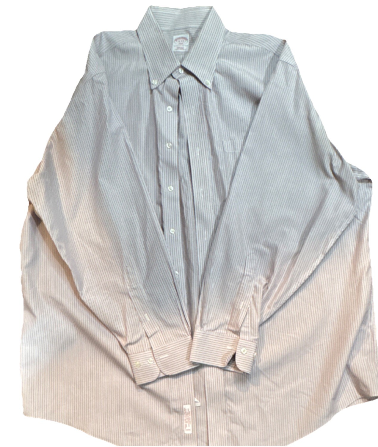 Brooks Brothers 346 Regular Fit Striped Non-Iron Cotton Dress Shirt 18 Men