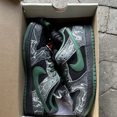 Nike SB Dunk Low Pro Herren Sneaker Schwarz/Grün EU 42 Katzen Limited