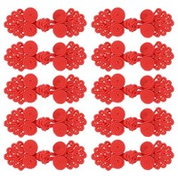 10 Paare Chinesische Knoten Frosch KnöPfe Verschluss Rot NäHen KnöPfe