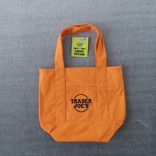 Trader Joe  s Trick Or Treat Mini Tote Bag Orange Limited Edition Halloween