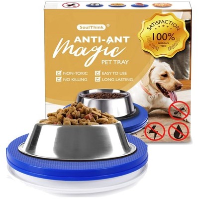 Ant Proof Pet Food Bowl Tray - No Chemical, No Water