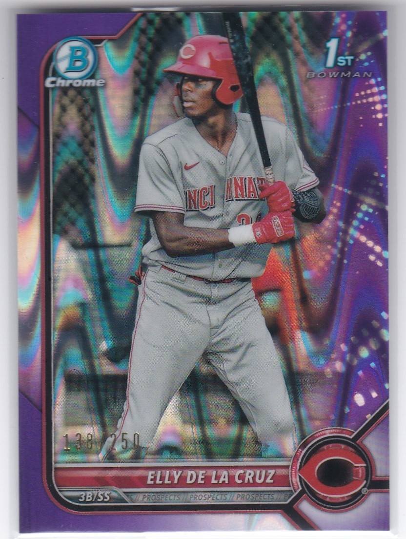 Elly De La Cruz 2022 Bowman Chrome Prospect Purple Refractor #BCP50 /250 Reds
