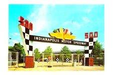Vintage Indianapolis 500 Postcard Main Gate Indianapolis Motor Speedway
