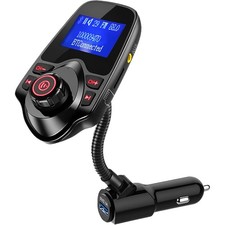 Upgraded Bluetooth Car FM Transmitter, 1.44  LCD Display,AUX  Micro SD Support