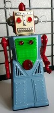 Chief Robotman Robot BLUE Tin Toy Battery Operated Robot