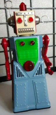 CHIEF ROBOTMAN   きーままーま　おもちゃ Chief Robotman Robot BLUE Tin Toy Battery Operated Robot | eBay