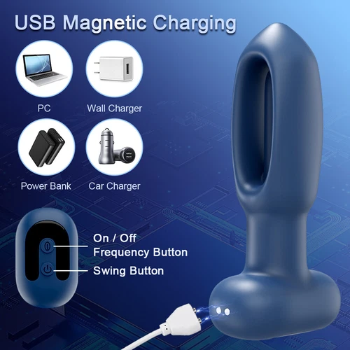 Flapping Anal Butt Plug Dildo Vibrator Prostate Massager Sex Toys for Men Women - Bild 7 von 10