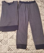 Athletic Works Blue Fleece Lined Crew Sweatsuit Youth Large
