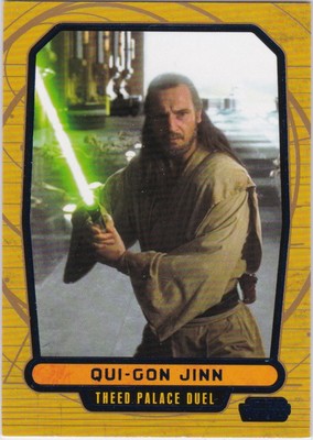 STAR WARS GALACTIC FILES SERIES 2 BLUE PARALLEL #375 QUI-GON-JINN 062/350