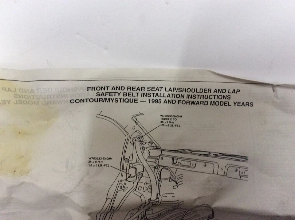 95 96 97 NOS Ford F6RZ-54611B09-AAA Front / Rear Left Seat Belt Contour Mystique - Image 3 of 4