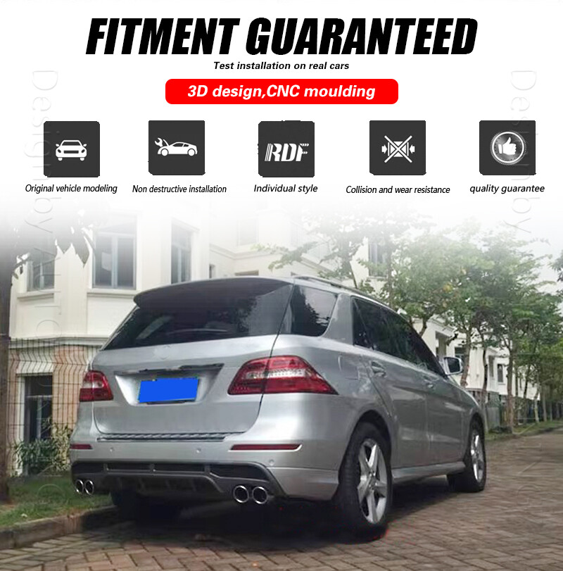 For Mercedes Benz W166 ML350 ML400 11-15 Rear Bumper Diffuser Lip