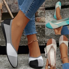 Flats Shoes Women Knit Ballet Flat Slip on Comfort Dress Shoes Comfortable