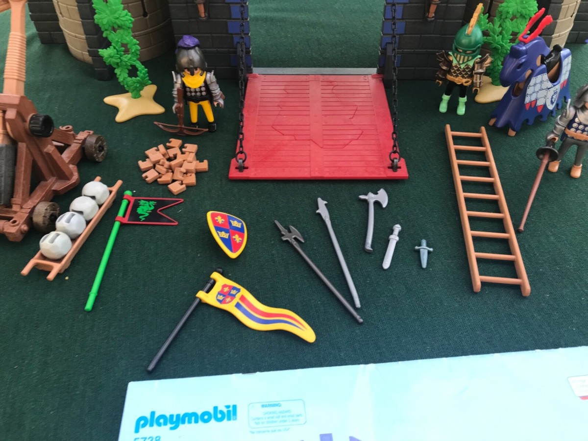 Lot Playmobil Vintage Médiéval - Catapulte, Barbare, Épée - Set 4438 (2005) - Occasion