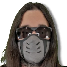 Gray Mortal Kombat Face Mask Sub-Zero Cosplay Ninja Party Game Smoke Costume EDC