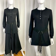 Vintage 70s Medium West-Set tunic and pleated ultra wide leg Pant Set
