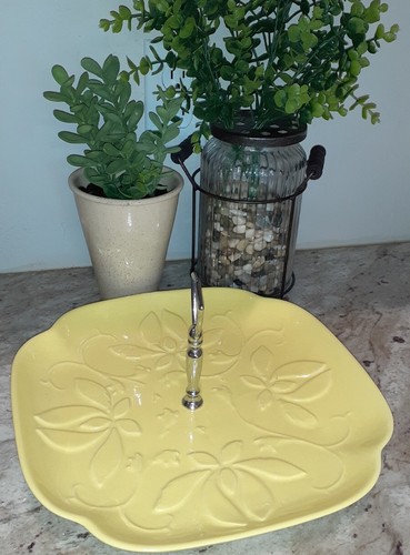 Vintage Beautiful  Yellow Serving Tray Dish California Pottery NICE CONDITION! 