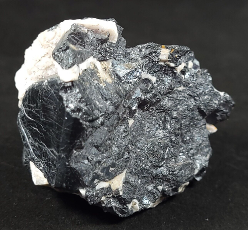 Big Partial Franklinite Crystals w Calcite Sterling Hill Mine by Franklin NJ - Picture 4 of 5