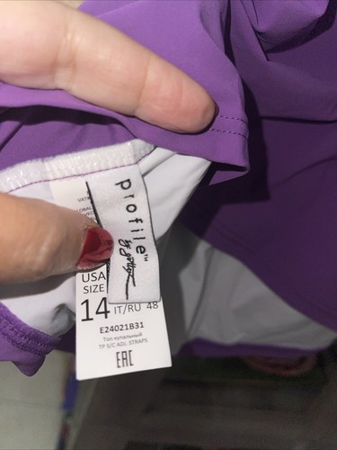 Gottex Tankini Top NWT Warm Purple Size 14 $104 - Picture 8 of 9