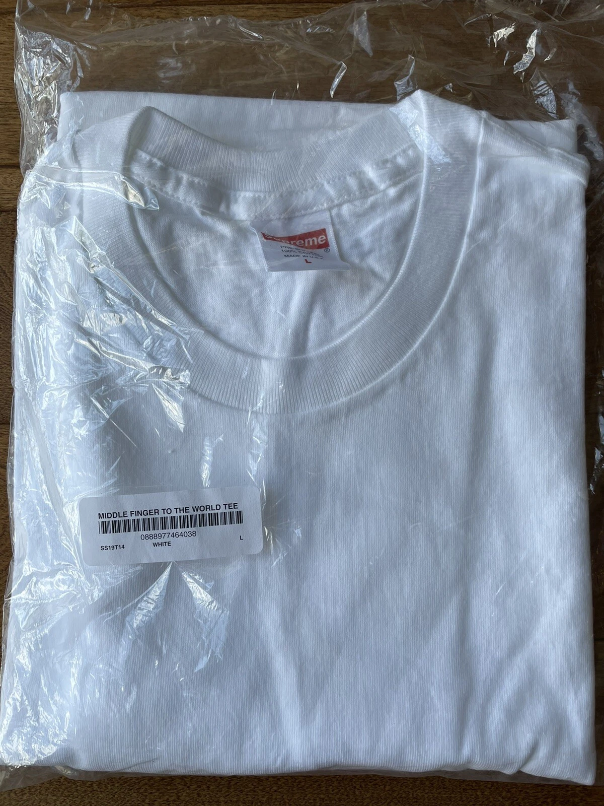 ?Supreme Middle Finger to the World Tee White Large