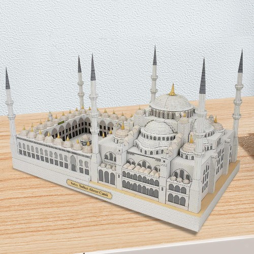 Blue Mosque Architecture Model Set 3D Paper Puzzle for Desktop Decoration - Picture 3 of 7