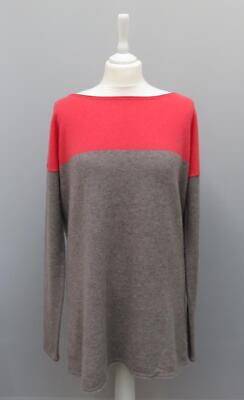 Repeat Silver Edition 100% Kaschmir Koralle & Beige Knopfleiste Relaxed Pullover 38