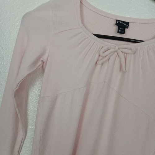 Art Class Top Girl's M (8) Light Pink Ribbed Long Sleeve Blouse Bow Tee NWT - Picture 3 of 9
