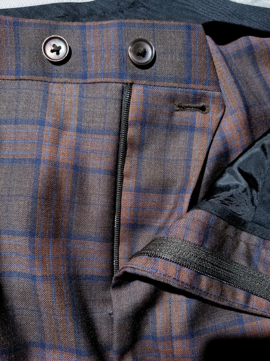 Orange and blue store plaid pants