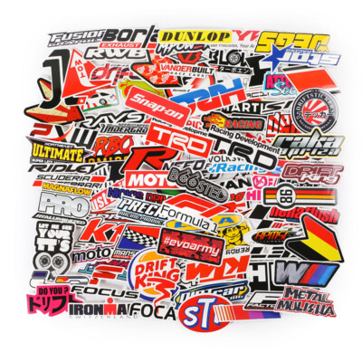 100PCS JDM Stickers Pack Car Motorcycle Racing Motocross Helmet Vinyl Decals Lot