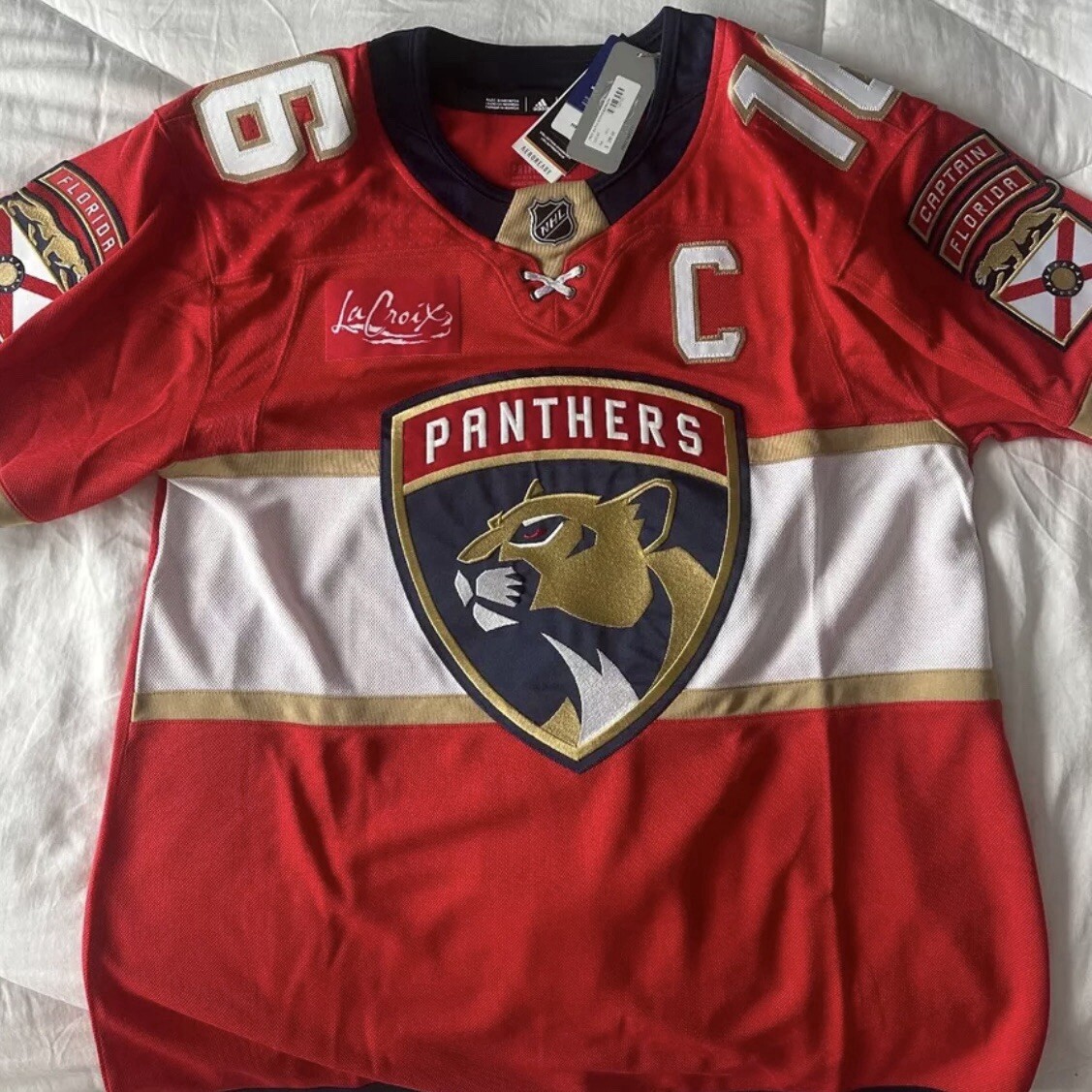 Men's adidas Aleksander Barkov Red Florida Panthers