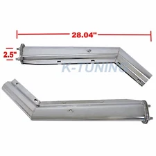 PAIR 28" Stainless Steel  Angled Mud Flap Hangers  2.5" Spring Loaded Semi Truck