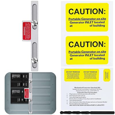 Generator Interlock Kit Eaton Cutler Hammer 100A 125A BR Series Panels 100 Amp
