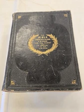 1876 The Bible Looking Glass A Mirror For All People Leather-bound Book